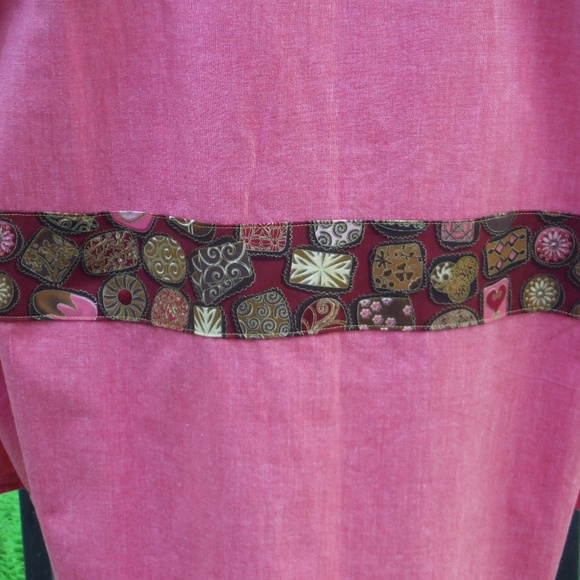 Elegant Chocolates on Long Organic Pink 2X Top - Picture 4 of 6